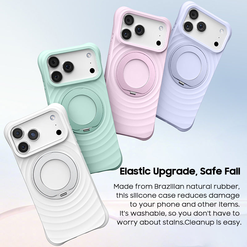 Rotating Bracket Silicone Case with MagSafe