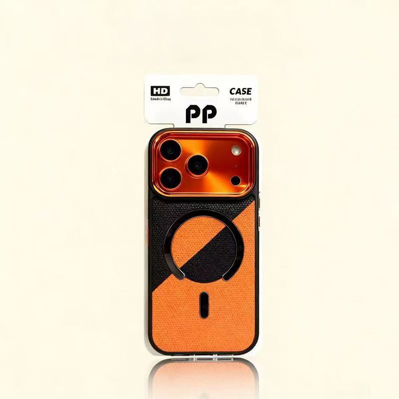 Two-tone leather textured MagSafe iPhone case