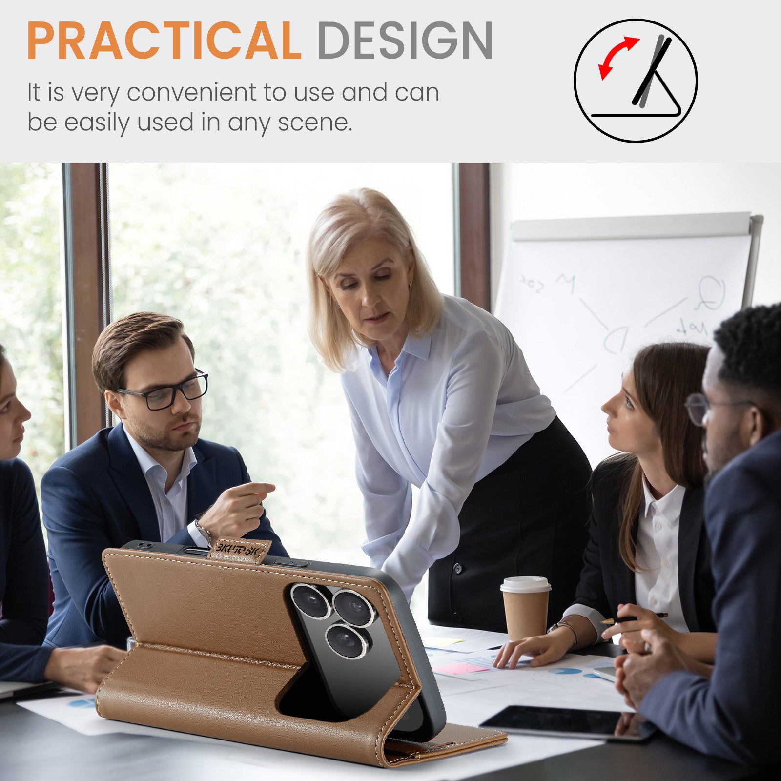 Business Leather Flip Case For iPhone