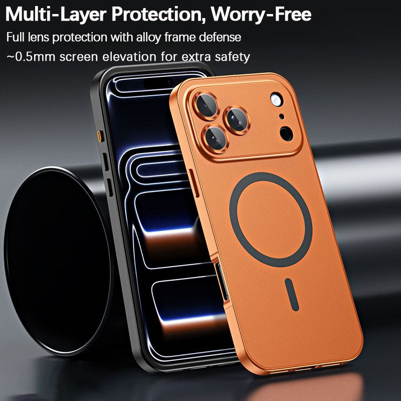 For iPhone Metal Frame Magnetic Case