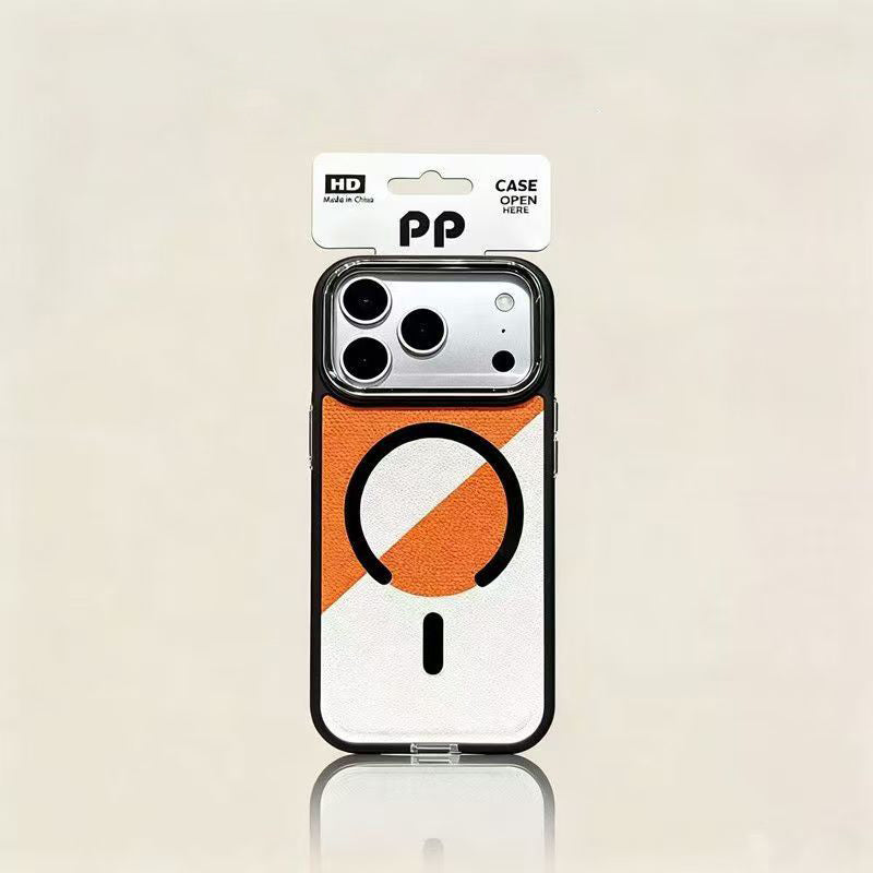 Two-tone leather textured MagSafe iPhone case