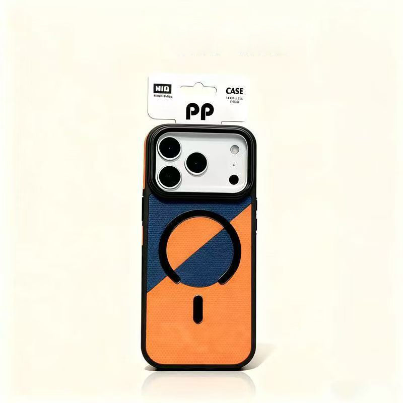 Two-tone leather textured MagSafe iPhone case