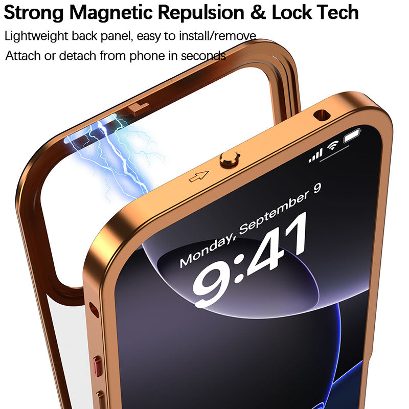 For iPhone Metal Frame Matte Case