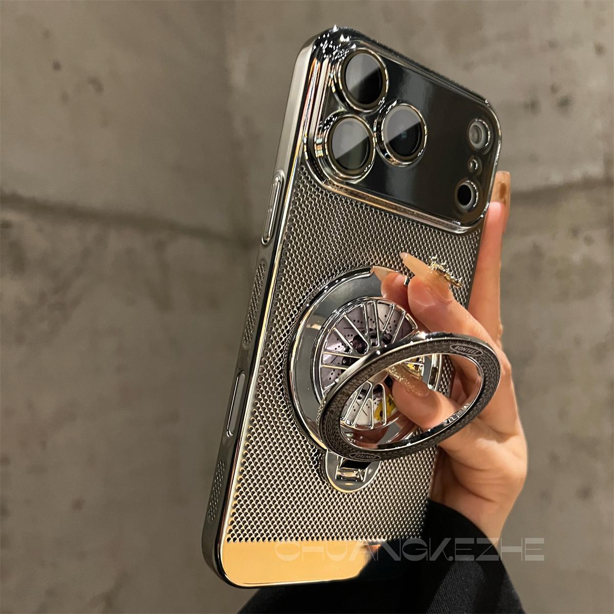 iPhone 17 Series Magnetic Cooling Case | 360° Rotating Stand & Shockproof Protection