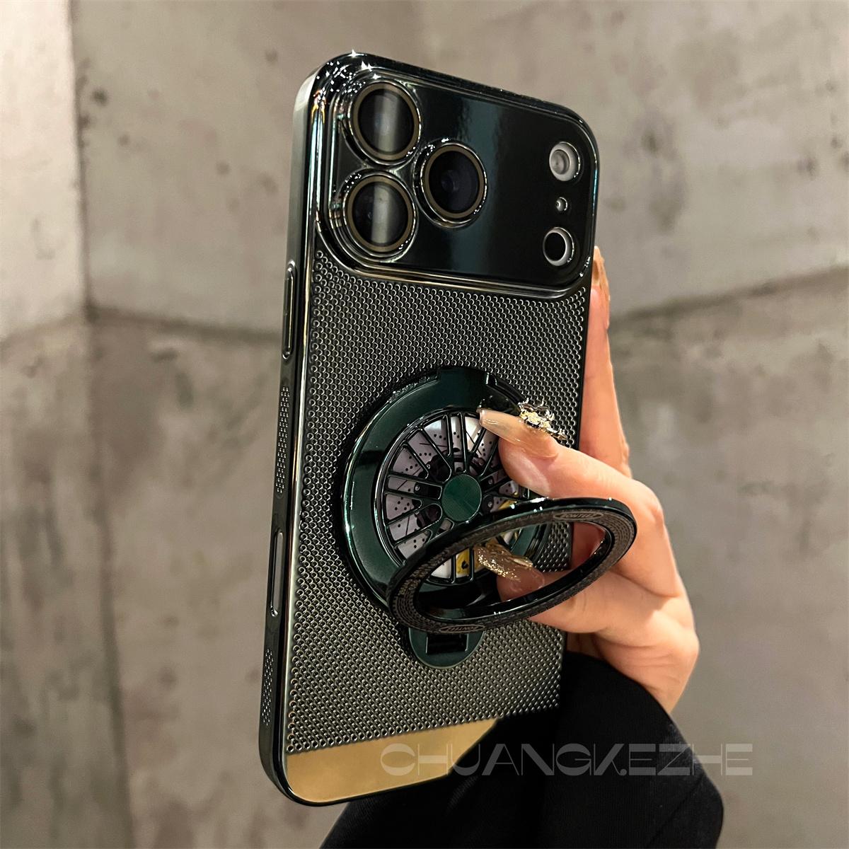 iPhone 17 Series Magnetic Cooling Case | 360° Rotating Stand & Shockproof Protection