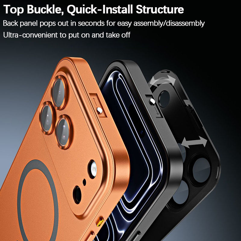 For iPhone Metal Frame Magnetic Case