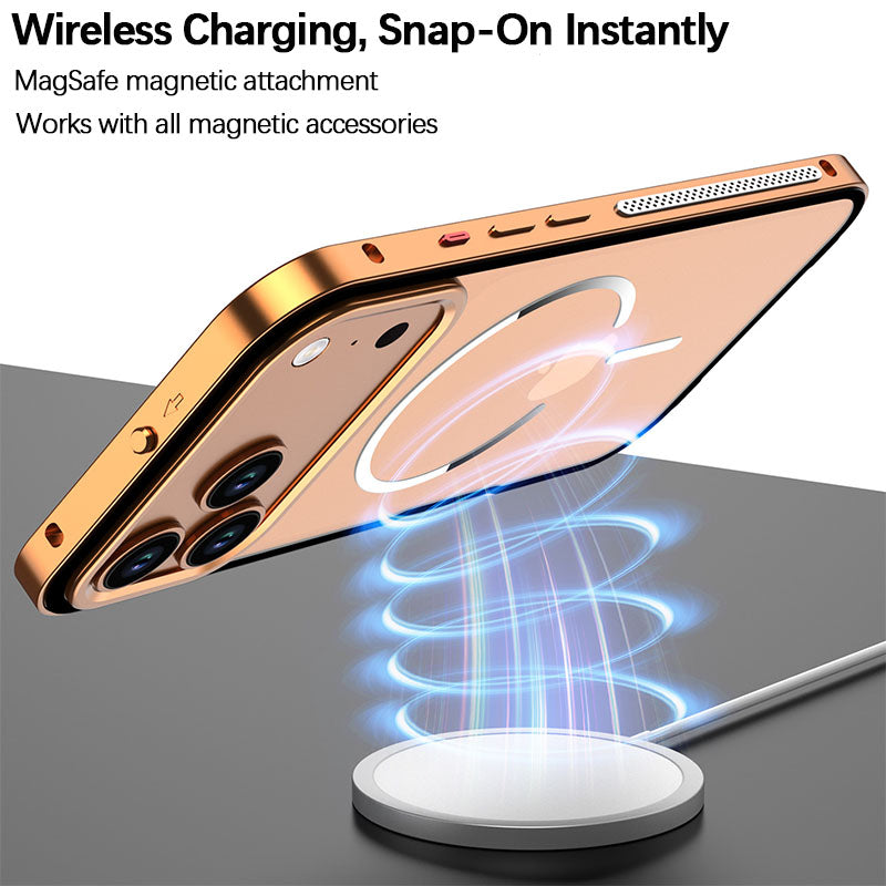 For iPhone Metal Frame Matte Case