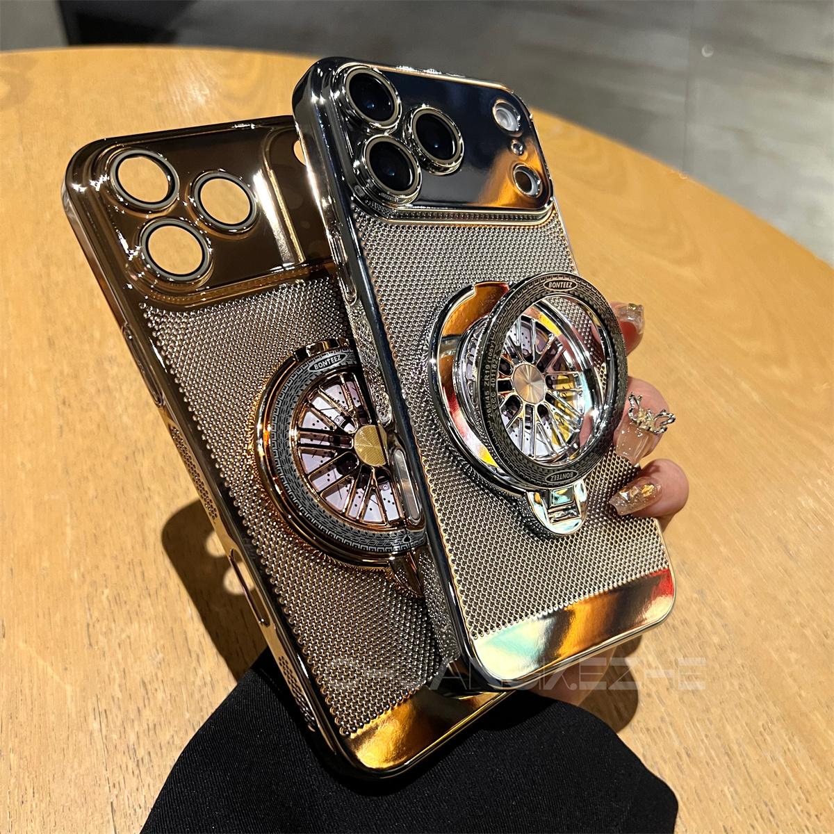 iPhone 17 Series Magnetic Cooling Case | 360° Rotating Stand & Shockproof Protection